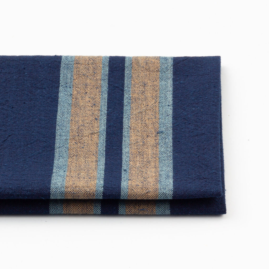 Plants dyed fabric by the yard, Stripe fabric, Multicolor futo (thick) stripes Japanese Cotton Fabric By the yard