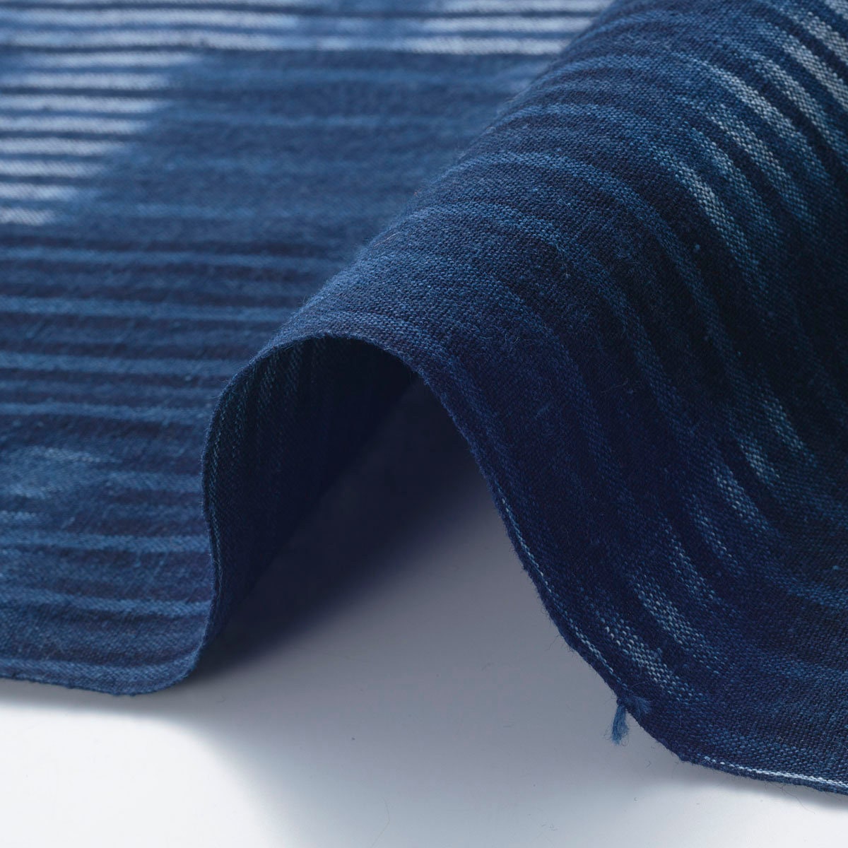 Indigo Tie-Dye Cotton Fabric by the yard– Han-Kasuri Style from Japan – For Sewing and Craft Projects