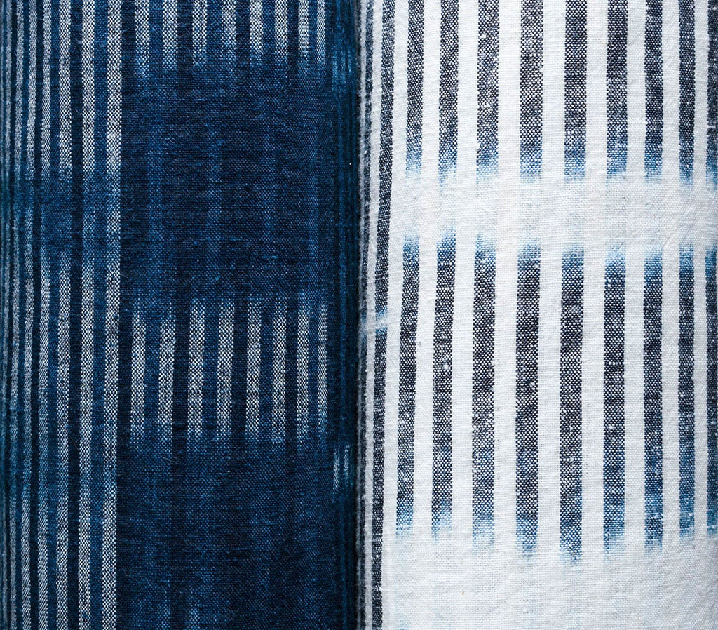 Indigo Tie-Dye Cotton Fabric by the yard– Han-Kasuri Style from Japan – For Sewing and Craft Projects