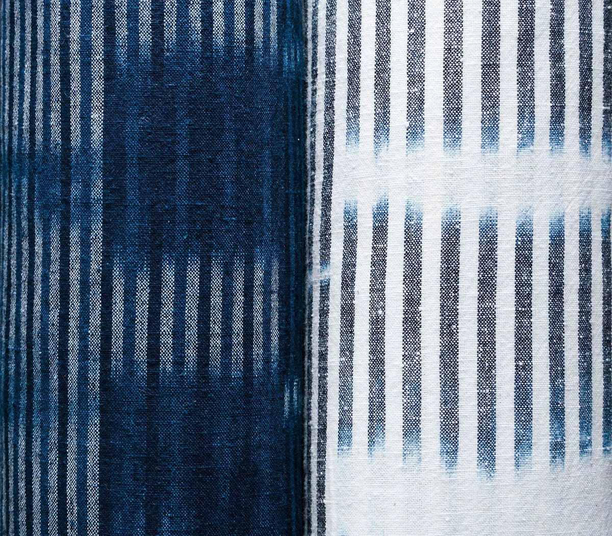 Indigo Tie-Dye Cotton Fabric by the yard– Han-Kasuri Style from Japan – For Sewing and Craft Projects