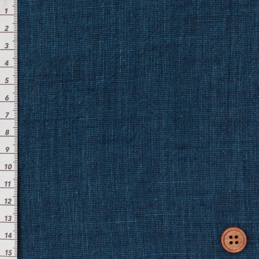 Cotton hemp Shimofuri, Indigo cotton linen fabric, Japan Aizome cotton