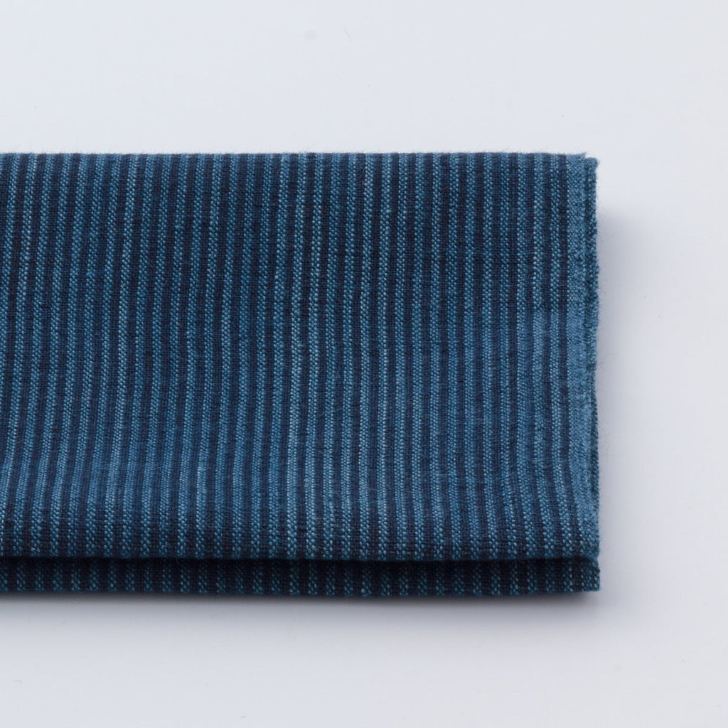 Matsusaka Cotton, Gobo (burdock) shima, Indigo Fabric Japanese Cotton Fabric By the yard