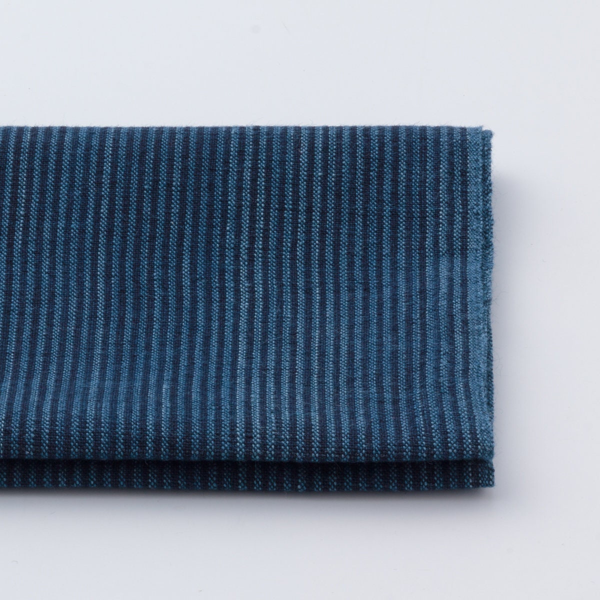 Matsusaka Cotton, Gobo (burdock) shima, Indigo Fabric Japanese Cotton Fabric By the yard