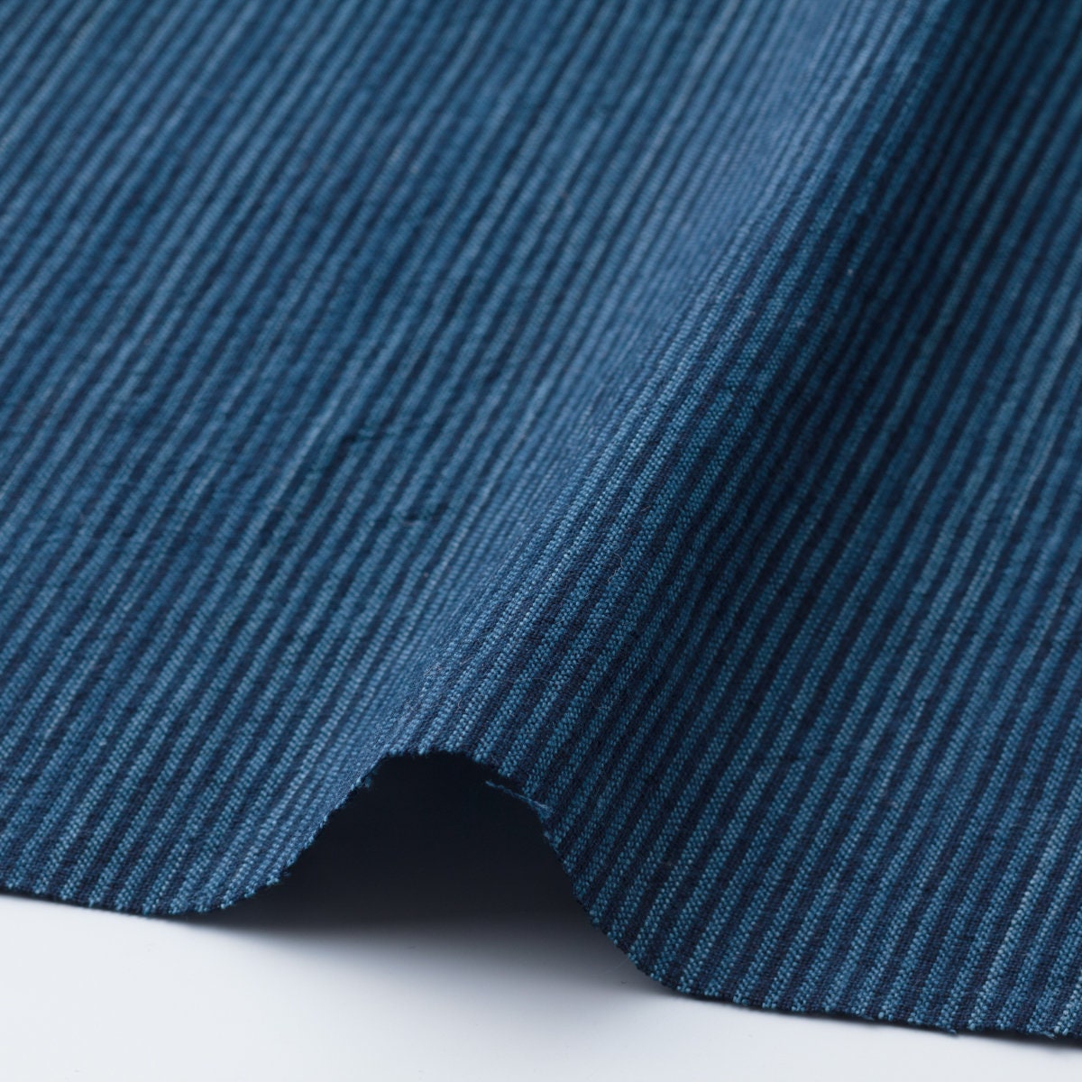Matsusaka Cotton, Gobo (burdock) shima, Indigo Fabric Japanese Cotton Fabric By the yard