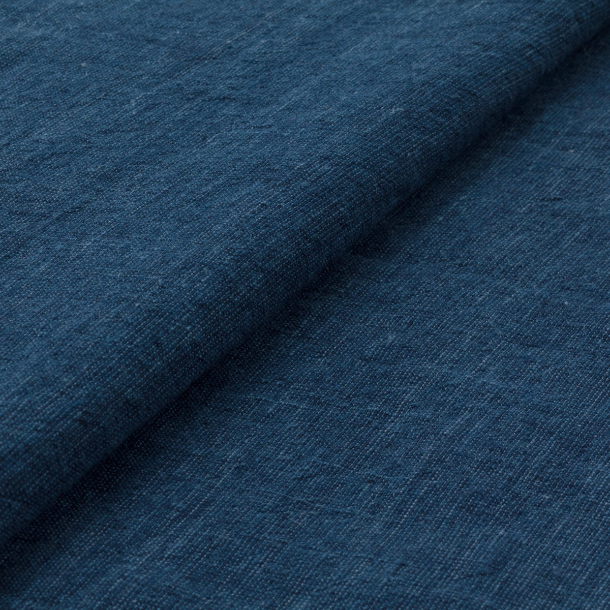 Cotton hemp Shimofuri, Indigo cotton linen fabric, Japan Aizome cotton