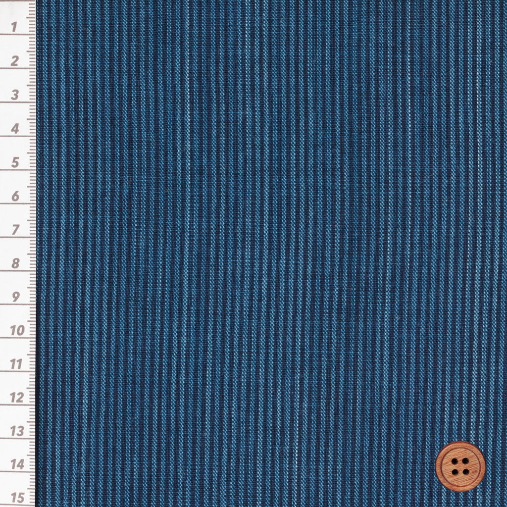Matsusaka Cotton, Gobo (burdock) shima, Indigo Fabric Japanese Cotton Fabric By the yard