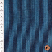 Load image into Gallery viewer, Matsusaka Cotton, Gobo (burdock) shima, Indigo Fabric Japanese Cotton Fabric By the yard
